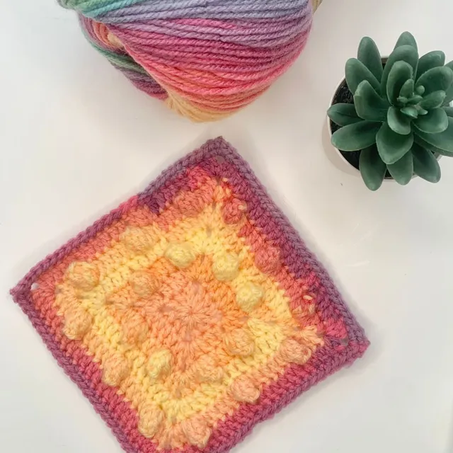 Popcorn Stitch Granny Square Pattern – In The Mood Square