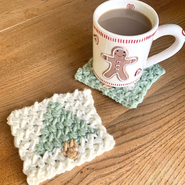 Free Crochet Christmas Tree Coaster Pattern