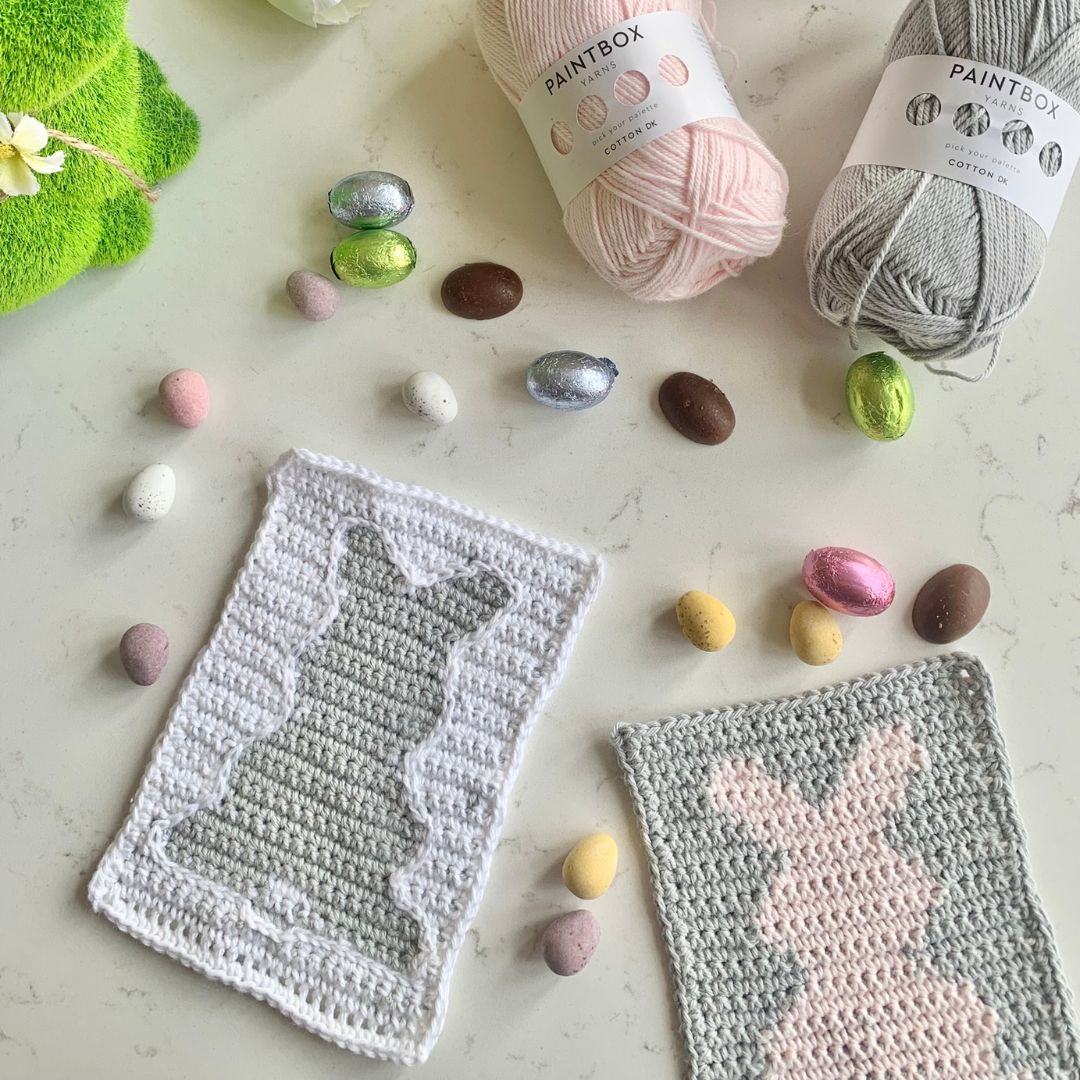 Easter Crochet Bunny Mug Rug