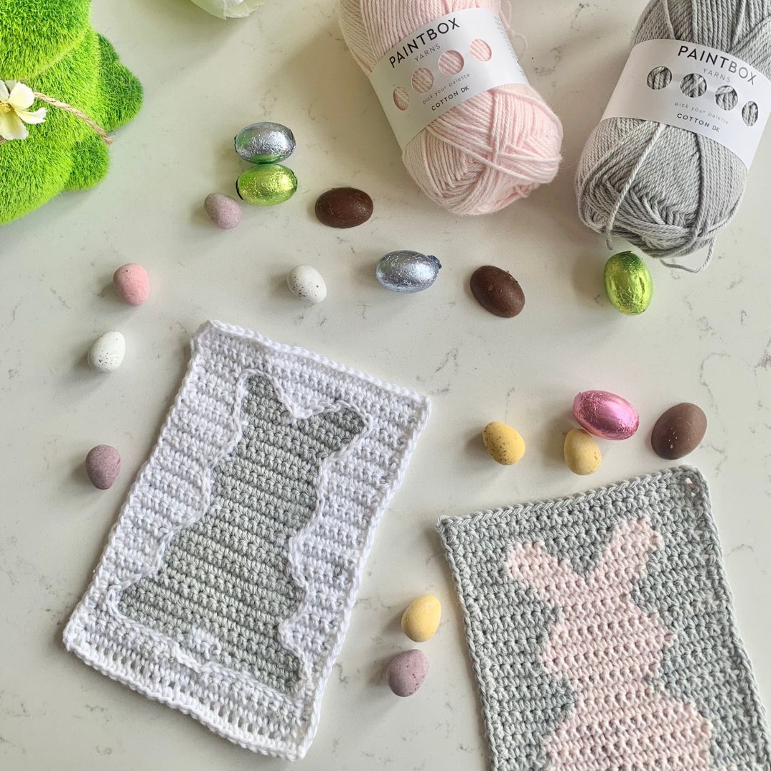 Crochet Easter Bunny Mug Rug