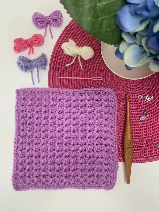 Crochet Offset Trinity Stitch Easy Granny Square Pattern
